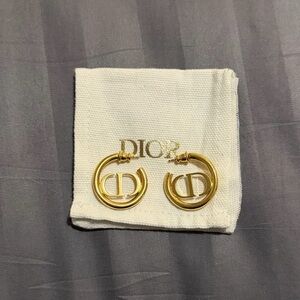 Dior Gold CD Hoop Earrings